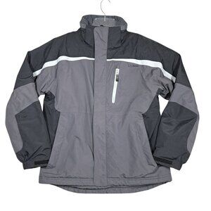 LL Bean Mens Ski Jacket Snowboard Parka Insulated Winter Black Gray Softshell M